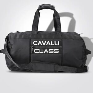 Roberto Cavalli's Cavalli Class Black Weekender Duffle Bag